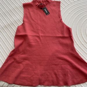 Express Ruffle Neck Peplum Sweater Tank XL